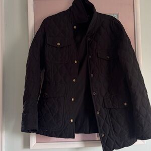 J. Crew Black Quilted Military Jacket